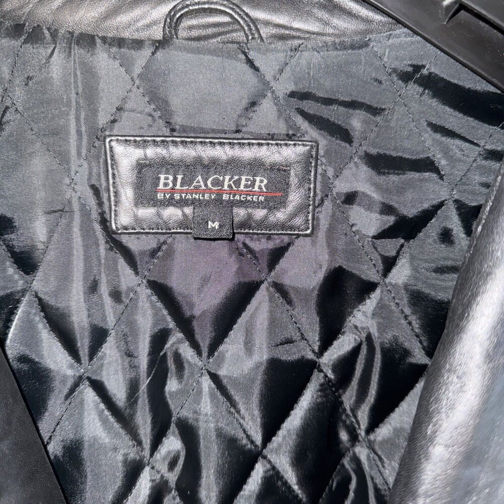 Stanley Blacker Vintage Black Leather Car Coat Jacket Men’s M - Picture 2 of 8